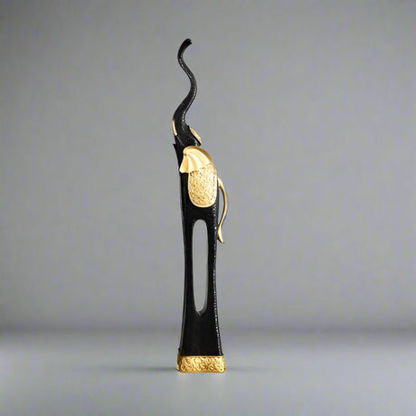 Elegant Elephant Sculptures – Modern Artistic Home Décor Ornaments - S - 71 CM - Black - 
