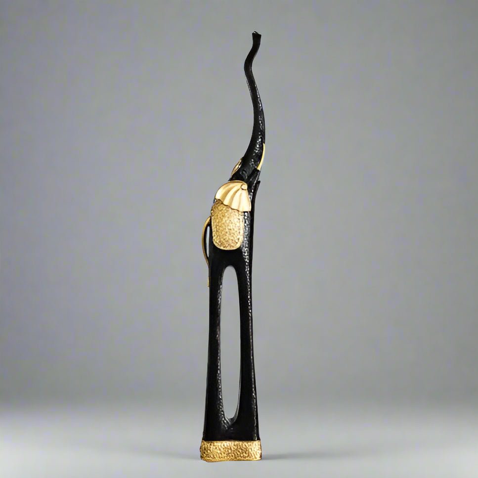 Elegant Elephant Sculptures – Modern Artistic Home Décor Ornaments - L - 92 CM - Black - 