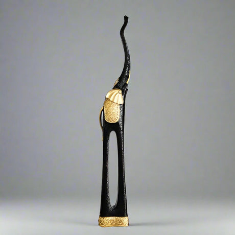 Elegant Elephant Sculptures – Modern Artistic Home Décor Ornaments - L - 92 CM - Black - 