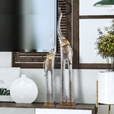 Elegant Elephant Sculptures – Modern Artistic Home Décor Ornaments - L - 92 CM - Black - 