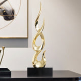 Elegant Festival Flame Resin Sculpture – Modern High - Rise Decorative Ornament - Fire Gold Flame – Standard - 52 cm - 