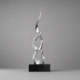 Elegant Festival Flame Resin Sculpture – Modern High - Rise Decorative Ornament - High Silver Flame - 54 cm - 