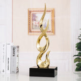 Elegant Festival Flame Resin Sculpture – Modern High - Rise Decorative Ornament - Fire Gold Flame – Standard - 52 cm - 