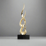 Elegant Festival Flame Resin Sculpture – Modern High - Rise Decorative Ornament - High Gold Flame - 54 cm - 