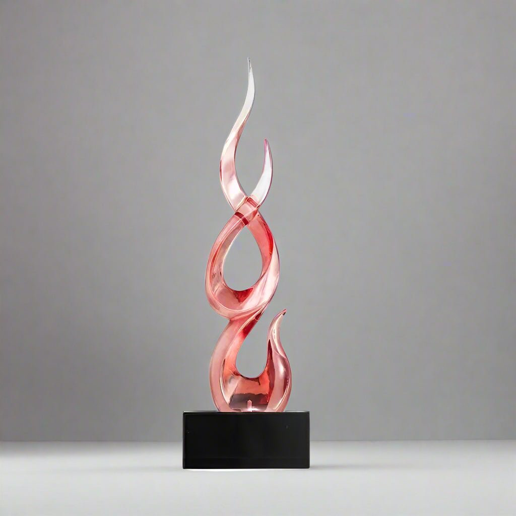 Elegant Festival Flame Resin Sculpture – Modern High - Rise Decorative Ornament - High Red Flame - 54 cm - 