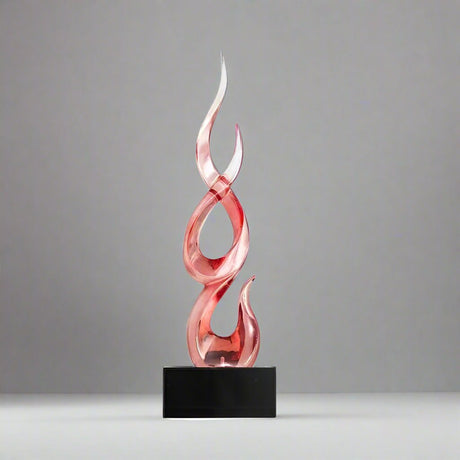 Elegant Festival Flame Resin Sculpture – Modern High - Rise Decorative Ornament - High Red Flame - 54 cm - 
