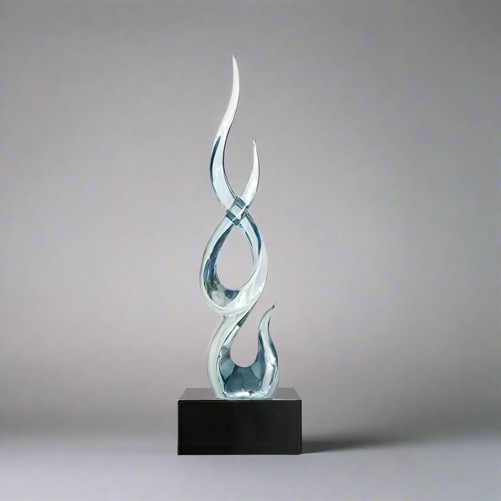 Elegant Festival Flame Resin Sculpture – Modern High - Rise Decorative Ornament - High Blue Flame - 54 cm - 