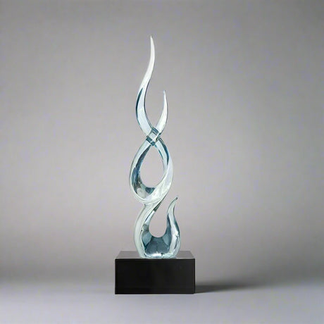 Elegant Festival Flame Resin Sculpture – Modern High - Rise Decorative Ornament - High Blue Flame - 54 cm - 