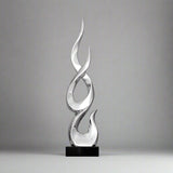 Elegant Festival Flame Resin Sculpture – Modern High - Rise Decorative Ornament - High Silver Flame - 97 cm - 