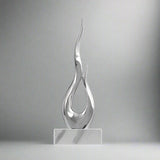 Elegant Festival Flame Resin Sculpture – Modern High - Rise Decorative Ornament - Fire Silver Flame – Standard - 52 cm - 