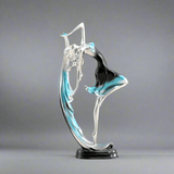 Elegant Handmade Resin Dancing Figurine Living Room Decoration - Blue - 