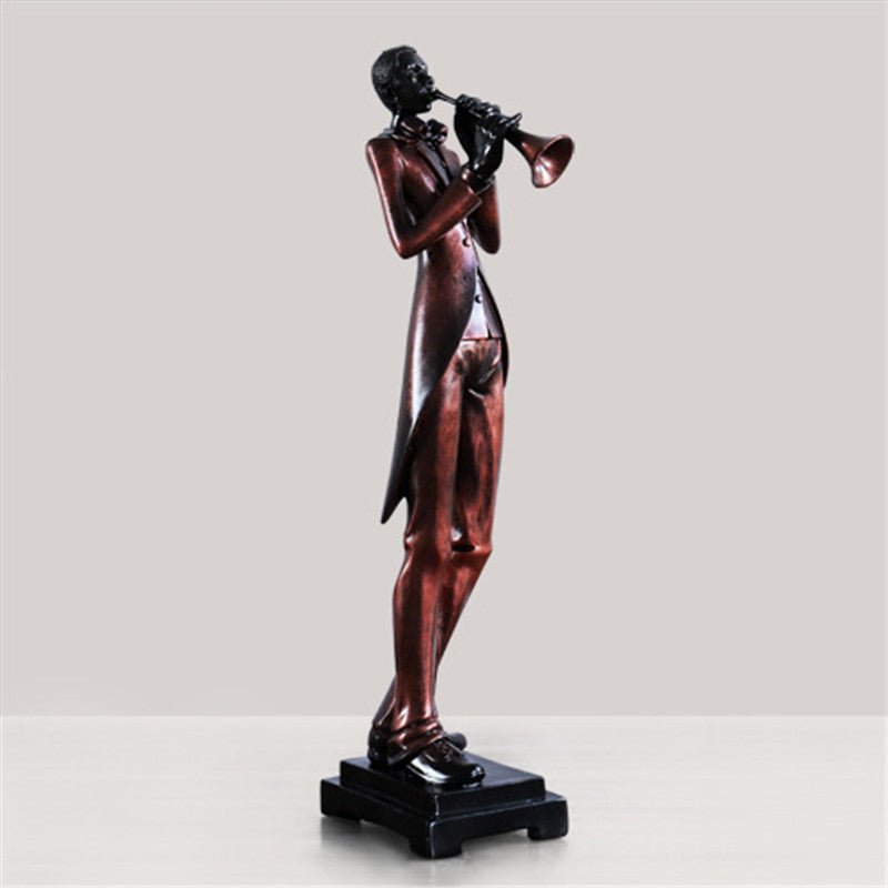 Elegant Jazz Trio Resin Sculptures – Musical Instrument Figurine Set - A - 