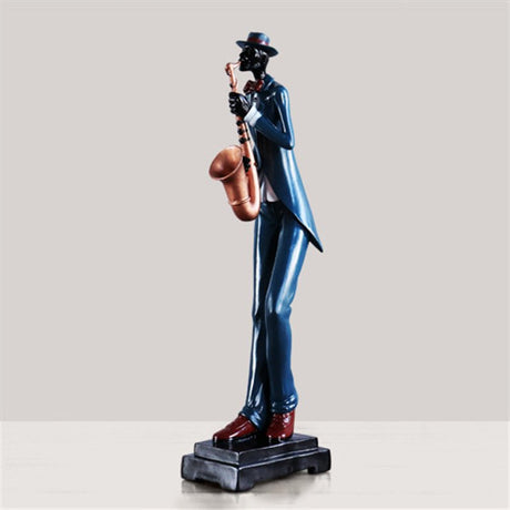 Elegant Jazz Trio Resin Sculptures – Musical Instrument Figurine Set - B - 