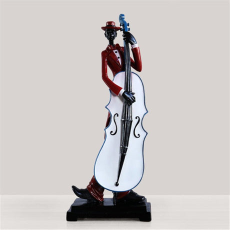 Elegant Jazz Trio Resin Sculptures – Musical Instrument Figurine Set - A - 