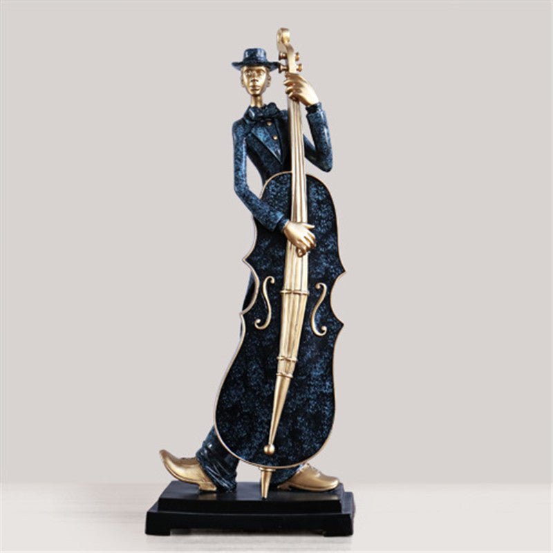 Elegant Jazz Trio Resin Sculptures – Musical Instrument Figurine Set - G - 