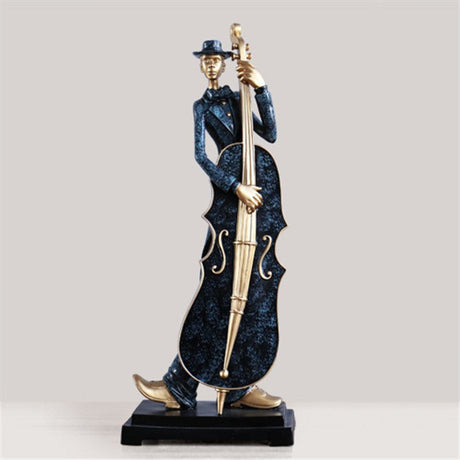 Elegant Jazz Trio Resin Sculptures – Musical Instrument Figurine Set - G - 