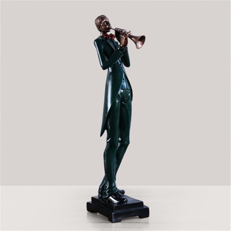 Elegant Jazz Trio Resin Sculptures – Musical Instrument Figurine Set - C - 