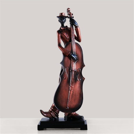 Elegant Jazz Trio Resin Sculptures – Musical Instrument Figurine Set - E - 
