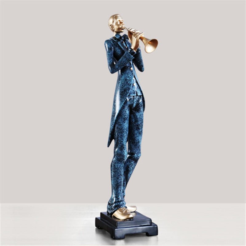 Elegant Jazz Trio Resin Sculptures – Musical Instrument Figurine Set - A - 