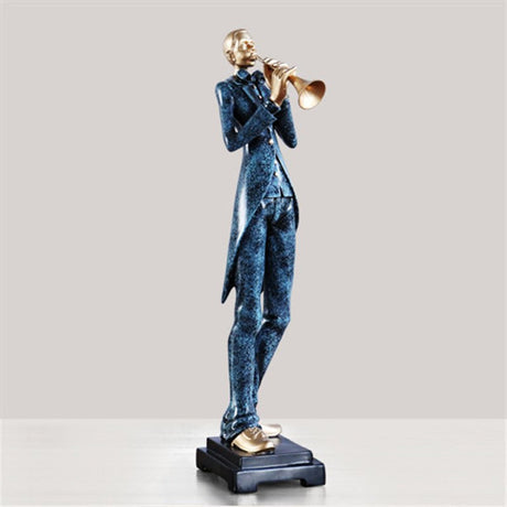 Elegant Jazz Trio Resin Sculptures – Musical Instrument Figurine Set - A - 