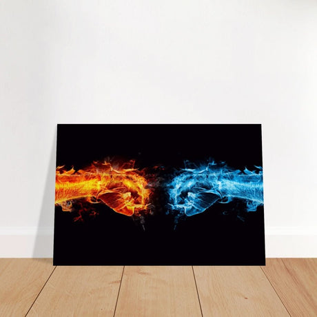 Elemental Clash | Conceptual Pop Art - Brushed Aluminum Print - 30x45 cm / 12x18″ - 