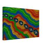 Emu Tracks Dreaming – Aboriginal Dot Painting Wall Art Print - Canvas - 30x45 cm / 12x18″ - 