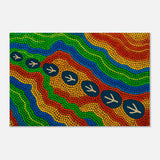 Emu Tracks Dreaming – Aboriginal Dot Painting Wall Art Print - Aluminum Print - 40x60 cm / 16x24″ - 