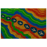 Emu Tracks Dreaming – Aboriginal Dot Painting Wall Art Print - Wood Prints - 50x75 cm / 20x30″ - 