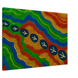 Emu Tracks Dreaming – Aboriginal Dot Painting Wall Art Print - Canvas - 70x100 cm / 28x40″ - 