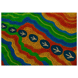 Emu Tracks Dreaming – Aboriginal Dot Painting Wall Art Print - Wood Prints - 70x100 cm / 28x40″ - 