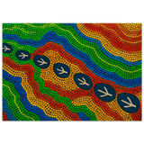 Emu Tracks Dreaming – Aboriginal Dot Painting Wall Art Print - Fine Art Poster - 70x100 cm / 28x40″ - 