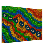 Emu Tracks Dreaming – Aboriginal Dot Painting Wall Art Print - Canvas - 60x90 cm / 24x36″ - 