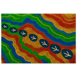 Emu Tracks Dreaming – Aboriginal Dot Painting Wall Art Print - Fine Art Poster - 60x90 cm / 24x36″ - 