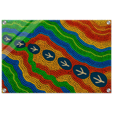 Emu Tracks Dreaming – Aboriginal Dot Painting Wall Art Print - Acrylic Print - 40x60 cm / 16x24″ - 
