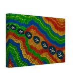 Emu Tracks Dreaming – Aboriginal Dot Painting Wall Art Print - Canvas - 20x30 cm / 8x12″ - 
