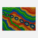 Emu Tracks Dreaming – Aboriginal Dot Painting Wall Art Print - Aluminum Print - 70x100 cm / 28x40″ - 