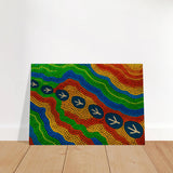 Emu Tracks Dreaming – Aboriginal Dot Painting Wall Art Print - Brushed Aluminum Print - 70x100 cm / 28x40″ - 