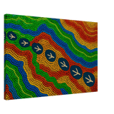 Emu Tracks Dreaming – Aboriginal Dot Painting Wall Art Print - Canvas - 50x75 cm / 20x30″ - 
