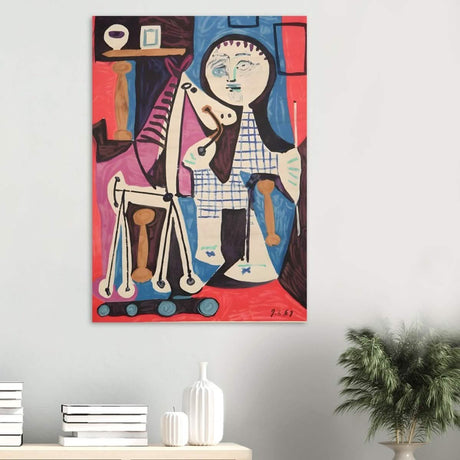 Enfant Avec Cheval a Toulettes by Pablo Picasso - Wood Prints - 70x100 cm / 28x40″ - 20 mm