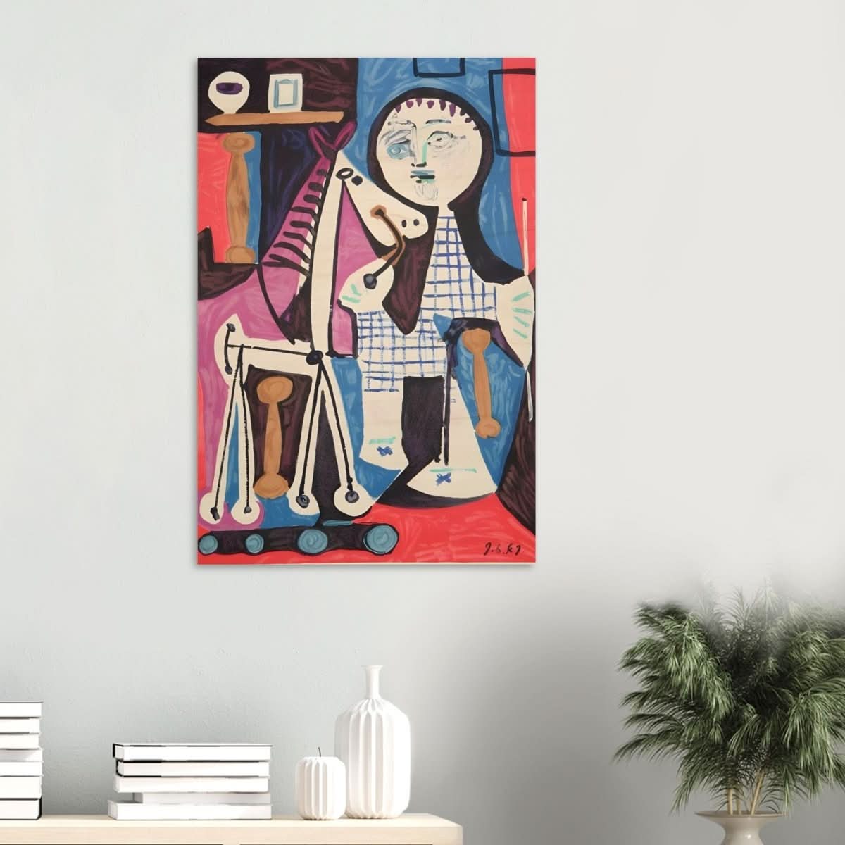 Enfant Avec Cheval a Toulettes by Pablo Picasso - Wood Prints - 60x90 cm / 24x36″ - 20 mm
