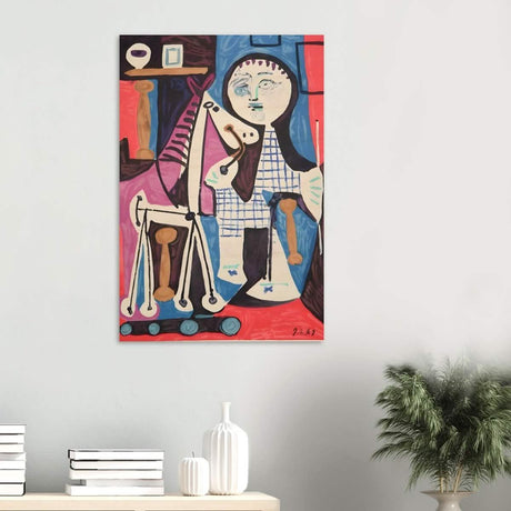 Enfant Avec Cheval a Toulettes by Pablo Picasso - Wood Prints - 60x90 cm / 24x36″ - 10 mm