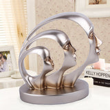 Eternal Faces Sculpture – Modern Abstract Resin Art in Gold or Silver | Trinity Faces Sculpture - Gold - 