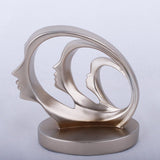 Eternal Faces Sculpture – Modern Abstract Resin Art in Gold or Silver | Trinity Faces Sculpture - Gold - 