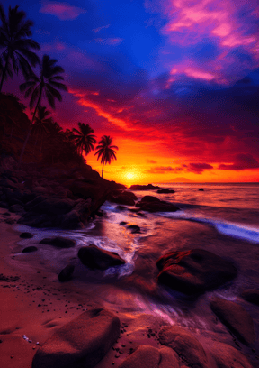 Eternal Sunset Symphony V01 | Travel Collection wall art print | Beaches and Sea - Acrylic Print - 30x45 cm / 12x18″ - 