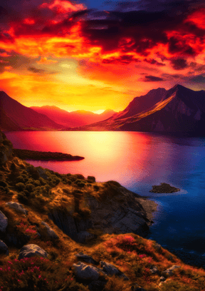 Eternal Sunset Symphony V04 | Travel Collection wall art print | Beaches and Sea - Acrylic Print - 30x45 cm / 12x18″ - 