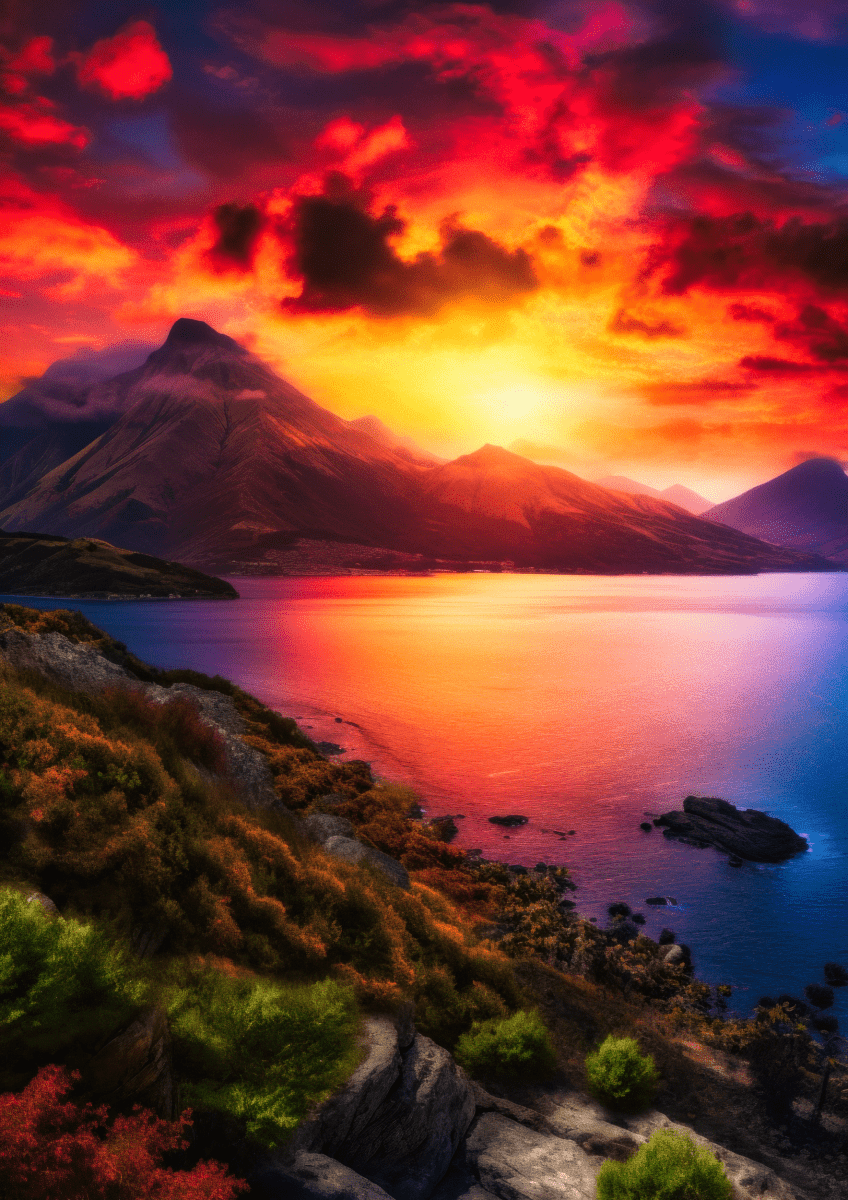 Eternal Sunset Symphony V06 | Travel Collection wall art print | Beaches and Sea - Acrylic Print - 30x45 cm / 12x18″ - 
