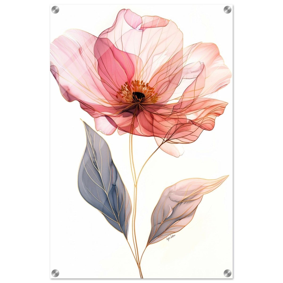 Ethereal Blossom | contemporary floral illustration - Acrylic Print - 50x75 cm / 20x30″ - 