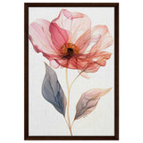 Ethereal Blossom | contemporary floral illustration - Framed Canvas - 50x75 cm / 20x30″ - Dark wood frame