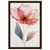 Ethereal Blossom | contemporary floral illustration - Framed Canvas - 40x60 cm / 16x24″ - Dark wood frame