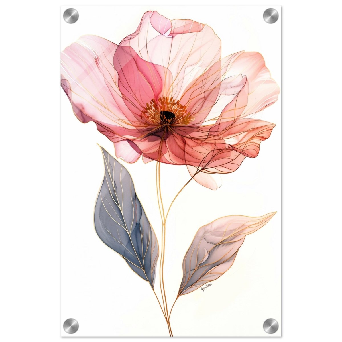 Ethereal Blossom | contemporary floral illustration - Acrylic Print - 30x45 cm / 12x18″ - 